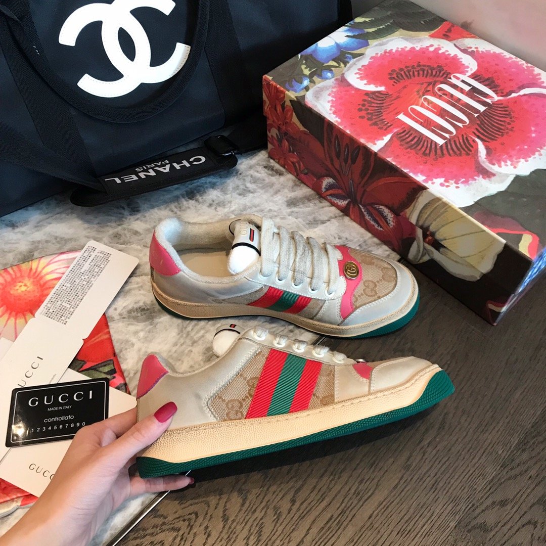 gucci情侣鞋子图片 时尚做旧小脏鞋 gucci情侣鞋官网