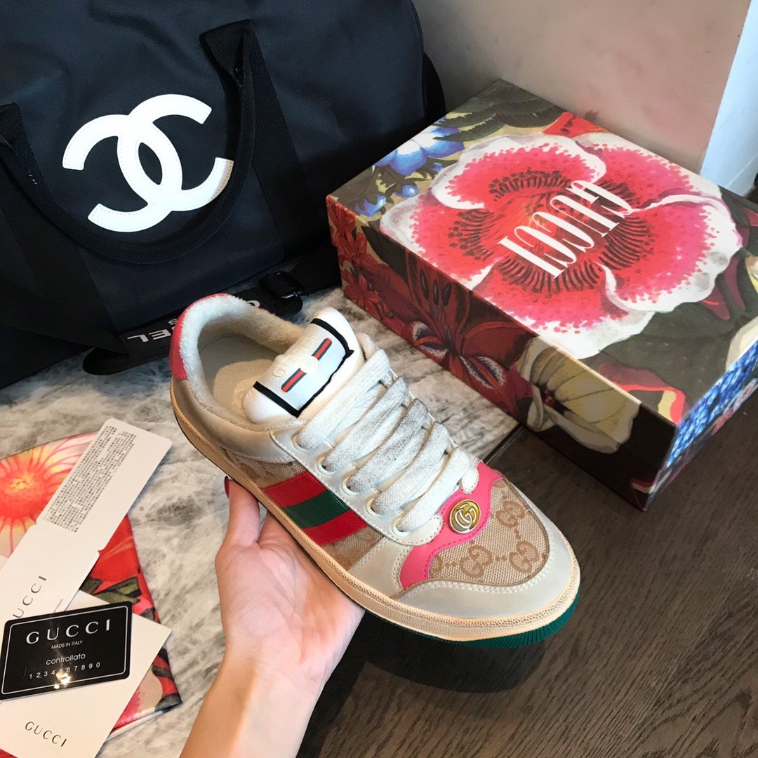 gucci情侣鞋子图片 时尚做旧小脏鞋 gucci情侣鞋官网